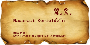 Madarasi Koriolán névjegykártya